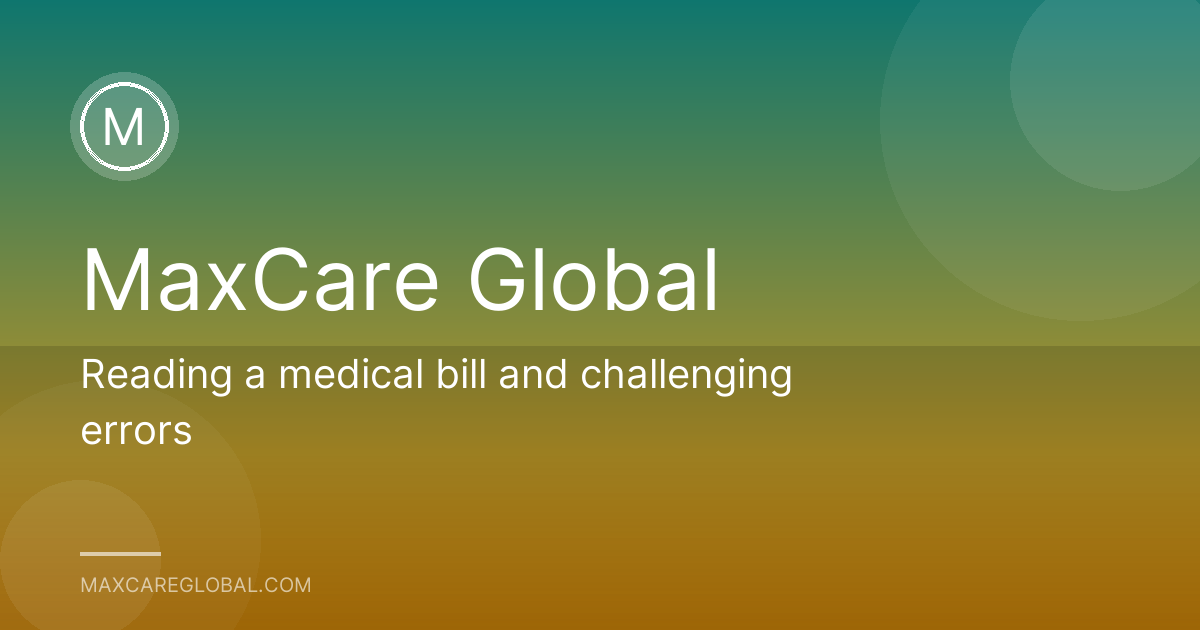 Reading a medical bill and challenging errors